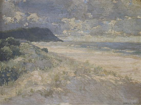 Patricia Prentice (Australian, 1923-) Beach scene 11.5 x 15.5in.